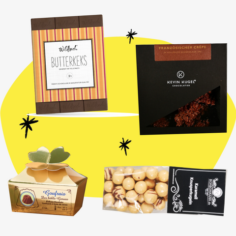 Geschenkbox Naschkatze Geschenkset Geschenke Süßigkeiten Schokolade Feinkost Online Shop Feinkostladen Köln Delikatesse Spezialitäten
