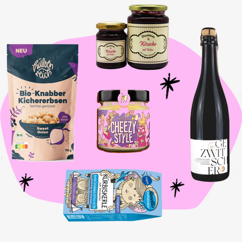 Geschenkbox vegan Feinkost Delikatessen Spezialitäten Feinkostladen Köln Geschenke Online Shop Geschenkset ohne Alkohol