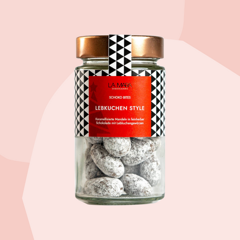 La Mara schokolierte Mandeln mit Lebkuchen vegan Geschenke Weihnachten Feinkost Online Shop Feinkostladen Köln Gourmet Delikatessen Essen Lebensmittel