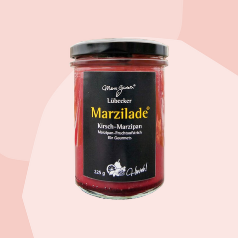 Marzilade Fruchtaufstrich Kirsche Marzipan Feinkost Online Shop Delikatessen Spezialitäten Geschenke Feinkostladen Köln Gourmet Lebensmittel nachhaltig