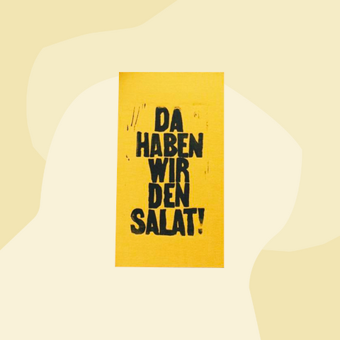 Papelami Kitchenprint Linoldruck Buchdeckel Da haben wir den Salat Geschenke Feinkost Delikatessen Manufakturen Köln Onlineshop Foodies Gourmet Geschenkeladen  Feinkostladen